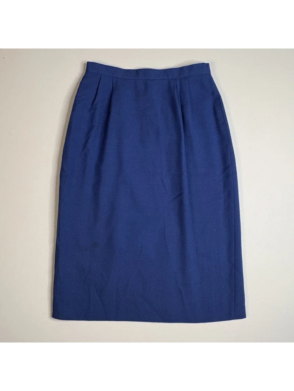 Vintage Le Suit Royal Blue Skirt Suit Set Blazer Midi Skirt